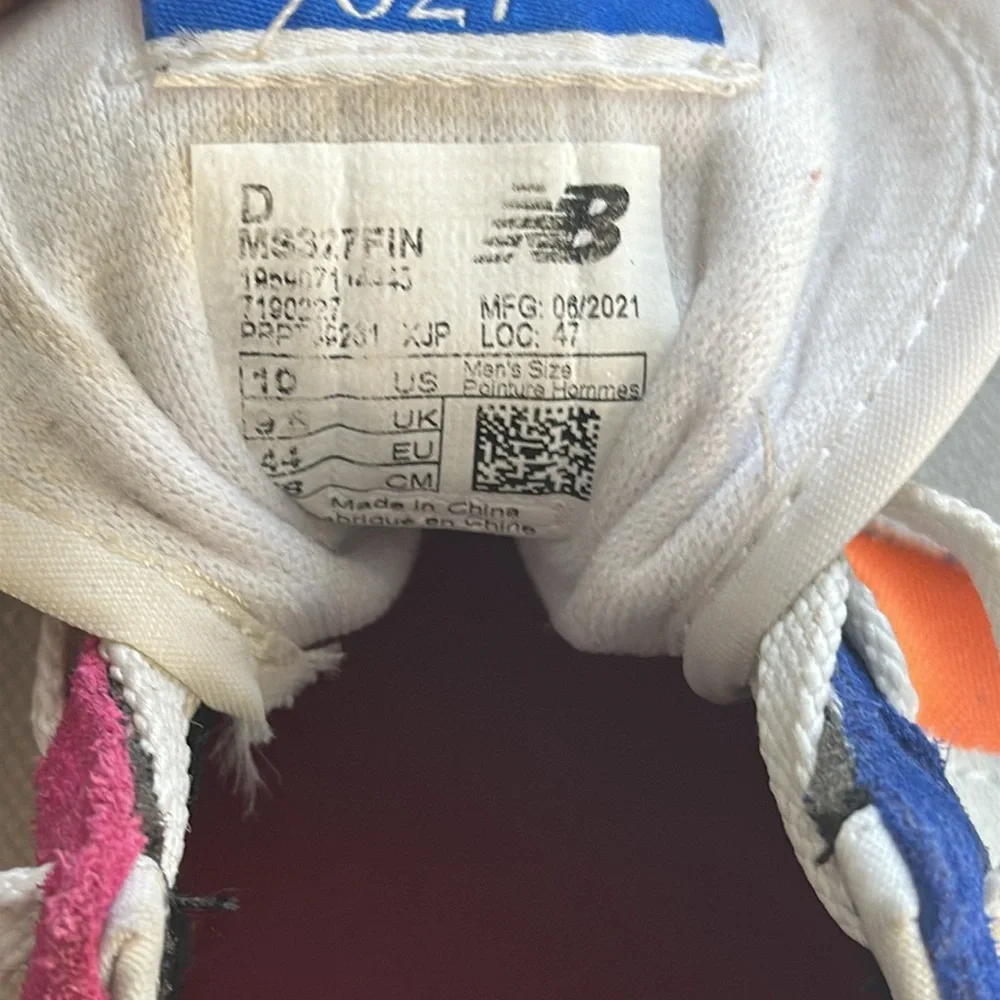 New Balance Colorful Multicolor Sneakers Size 10 The Intelligent Choice 327 - Picture 12 of 15